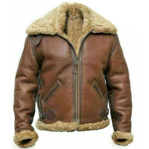 B3 Bomber Aviator Jacket Fur Shearling Leather Jacket