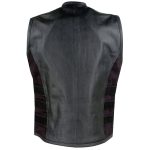 Real Leather Biker Vest Adjustable Velcro Straps - Image 2
