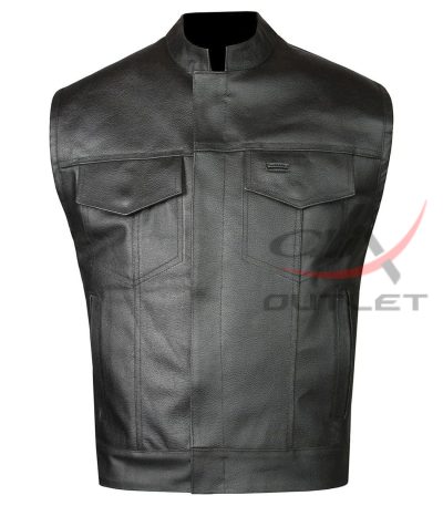 Club Style Biker Leather Vest