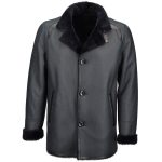 Men's Real Leather Coat Single Breasted