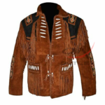 Cowboy Jacket Bone & Beaded Fringed