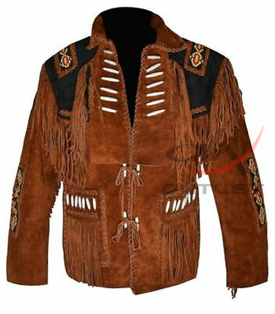 Cowboy Jacket Bone & Beaded Fringed