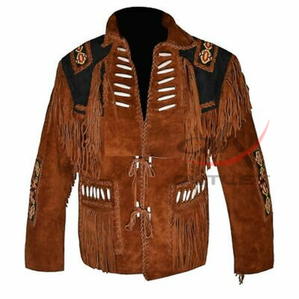 Cowboy Jacket Bone & Beaded Fringed