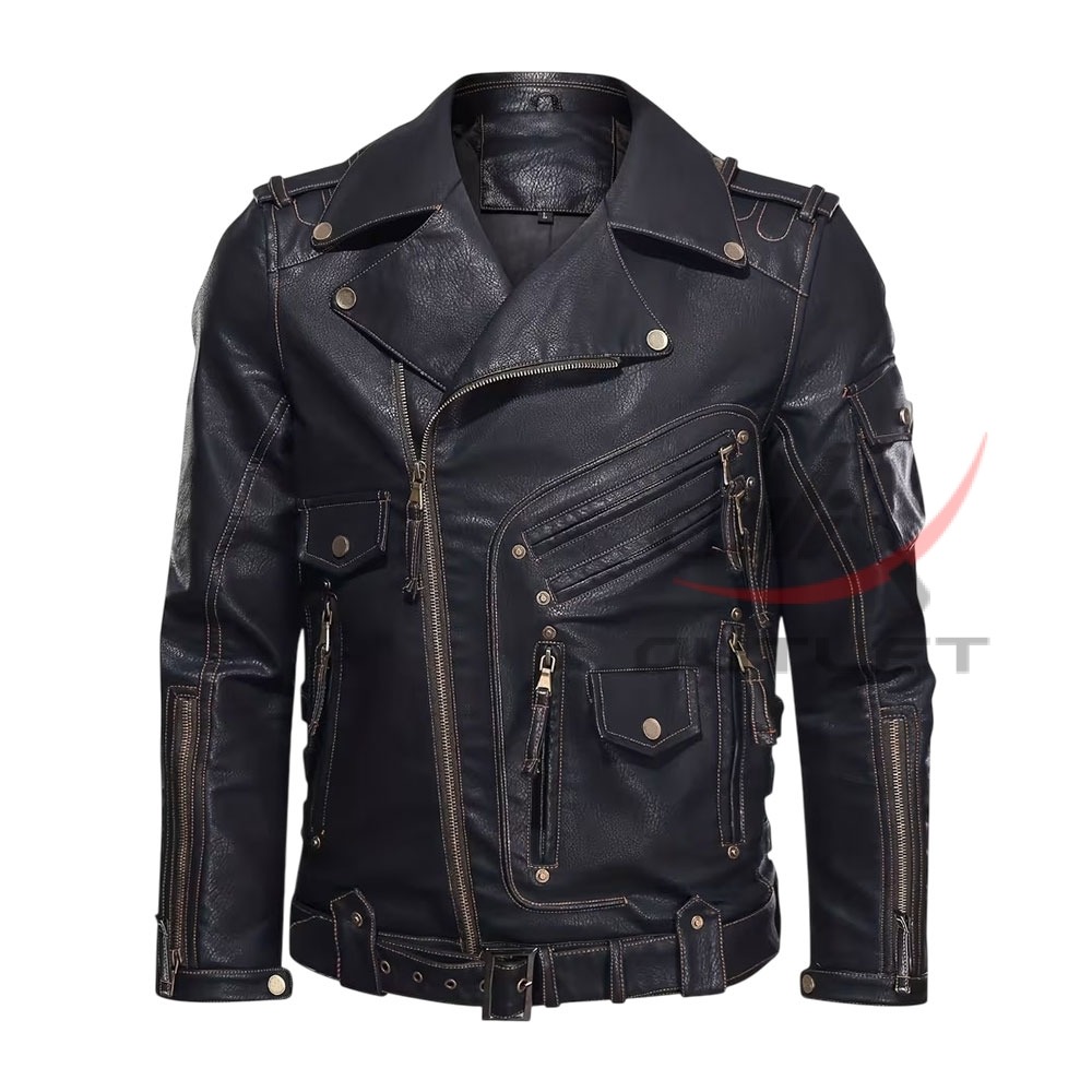 6c Vintage Leather Jacket for Men - Image 1