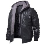 Biker Hooded Leather Jacket