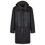Real Leather Hooded Coat Long