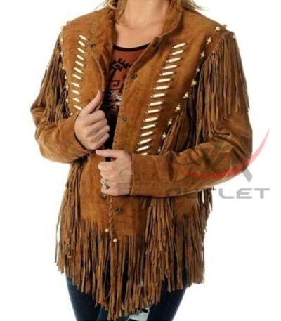Cowgirl Bone & Fringed Jacket