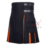 Hybrid Utility Kilts - Black Cotton & Saffron Tartan Kilt - Image 2