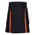 Hybrid Utility Kilts - Black Cotton & Saffron Tartan Kilt