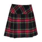 Ladies Black Stewart Tartan Mini Billie Kilt Mod Skirt Girls Mini Billie Skirt - Image 2