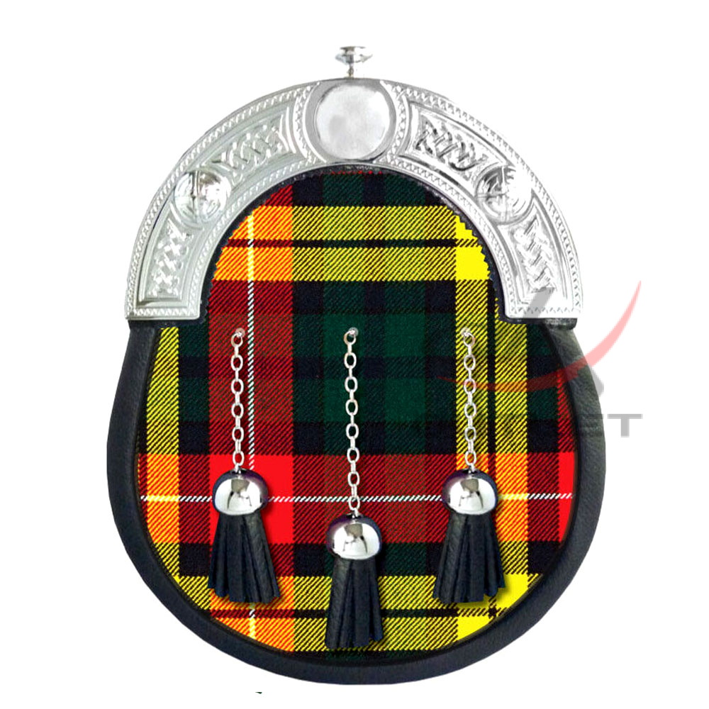 Buchanan-Tartan-Sporran.jpg Buchanan Tartan Full Dress Leather Sporrans