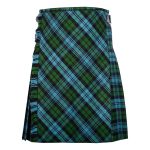 Bias Cut Campbell Ancient Tartan 8-Yard Scottish Kilt with Apron