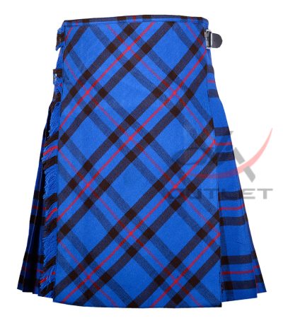 Bias Cut Elliot Modern Tartan 8Yard Scottish Kilt with Apron