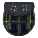 Scottish Sporran Gordon Tartan Black Leather