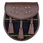 Scottish Sporran Gordon Tartan Brown Leather