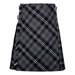 Bias Cut Granite Tartan 8-Yard Scottish Kilt with Apron