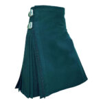 Solid Green Tartan 8 Yard Kilt for Men - Image 2