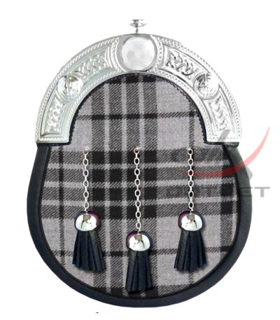 Grey Watch Tartan Outfit Full Dress Leather Sporrans