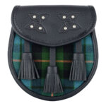 Scottish Sporran Gunn Ancient Tartan Black Leather