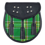 Scottish Sporran Irish Heritage Tartan Black Leather