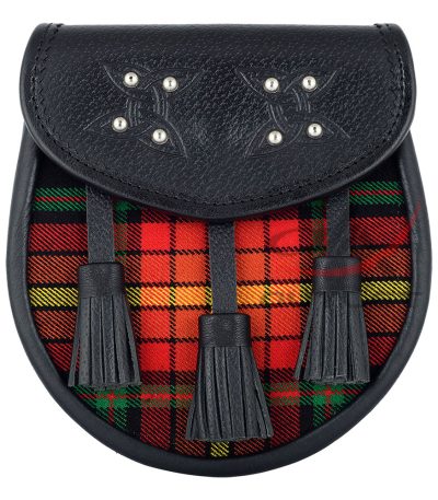 Scottish Sporran LGBTQ Pride Tartan Black Leather
