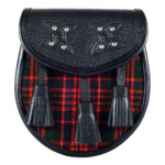 Scottish Sporran MacDonald Tartan Black Leather