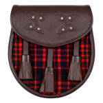 Scottish Sporran MacDonald Tartan Brown Leather