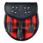Scottish Sporran McGregor Tartan Black Leather