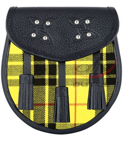 Scottish Sporran MacLeod of Lewis Tartan Black Leather