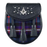 Scottish Sporran Masonic Black Leather
