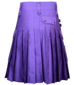 Men's Purple Cotton Utility Kilt with front Buttons - Image 2