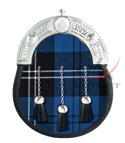 Ramsey Blue Hunting Tartan Full Dress Leather Sporrans