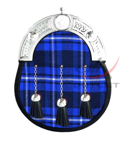 Ramsey Blue Tartan Full Dress Leather Sporrans