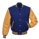 Letterman Jacket Royal Blue Wool & Leather Sleeves