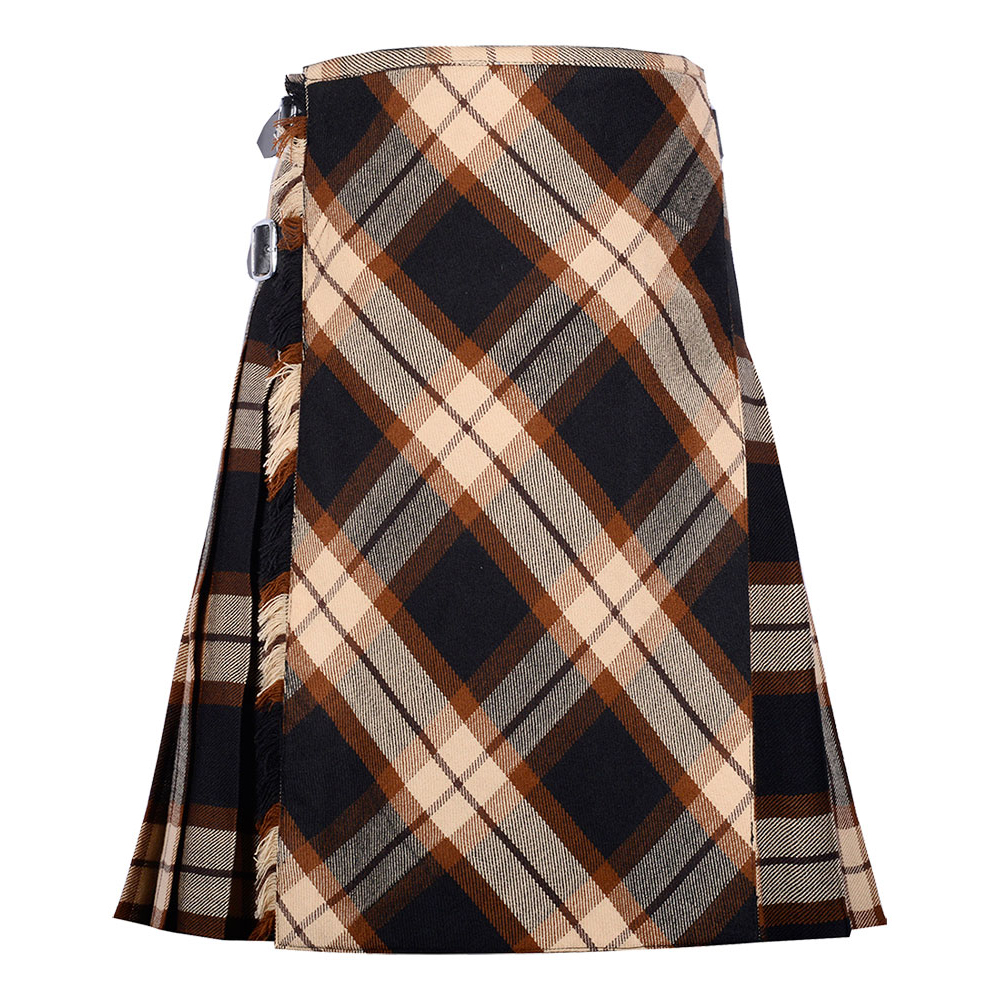 Rose-Ancient-tartan-bespoke-kilt-front-1.jpg Bias Cut Rose Ancient Tartan 8Yard Kilt with Apron - Image 1