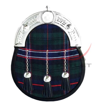 Scottish National Tartan Full Dress Leather Sporrans