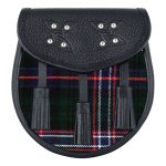 Scottish Sporran Scottish National Tartan Black Leather