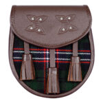 Scottish Sporran Scottish National Tartan Brown Leather