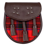Scottish Sporran Rose Tartan Brown Leather