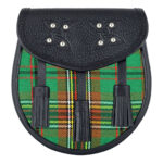 Scottish Sporran Tara Murphy Tartan Black Leather