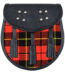 Scottish Sporran Wallace Tartan Black Leather