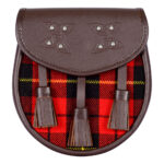 Scottish Sporran Wallace Tartan Brown Leather