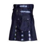 Hybrid Utility Kilts - Black Cotton & Dress Gordon Tartan Kilt - Image 2