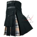 Hybrid Black Cotton Camel Thomson Utility Kilt