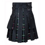 Hybrid Utility Kilts - Black Cotton & Mackenzie Tartan Kilt
