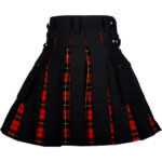 Hybrid Utility Kilts - Black Cotton & Wallace Tartan Kilt - Image 2