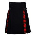 Hybrid Utility Kilts - Black Cotton & Wallace Tartan Kilt