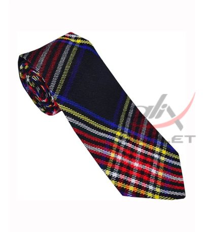 Black Stewart Tartan NeckTie