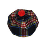 Black Stewart Tartan Tam o' Shatner Tammy Hat Flat Bonnet