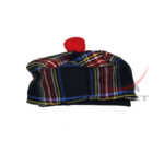 Black Stewart Tartan Tam o' Shatner Tammy Hat Flat Bonnet - Image 2